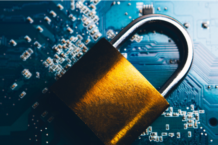 A lock on a motherboard